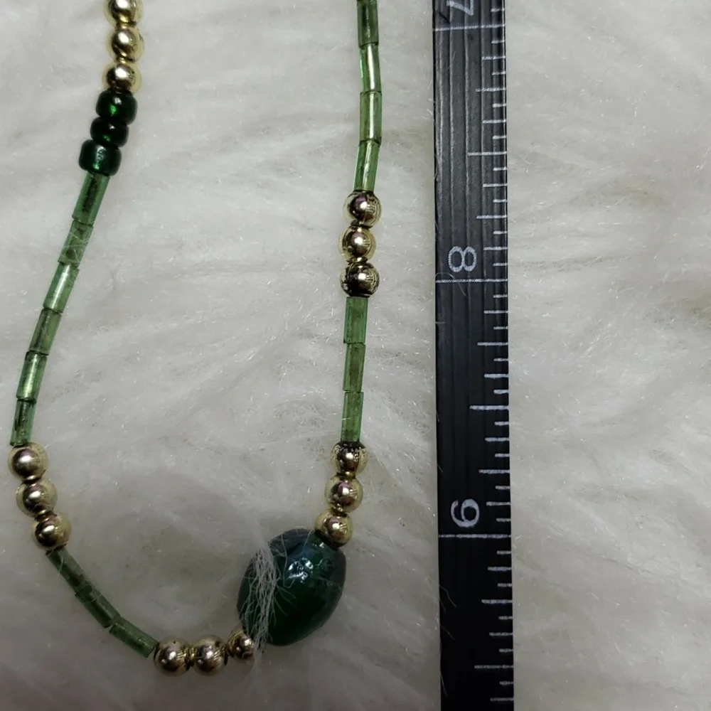 Kids cute green necklace
